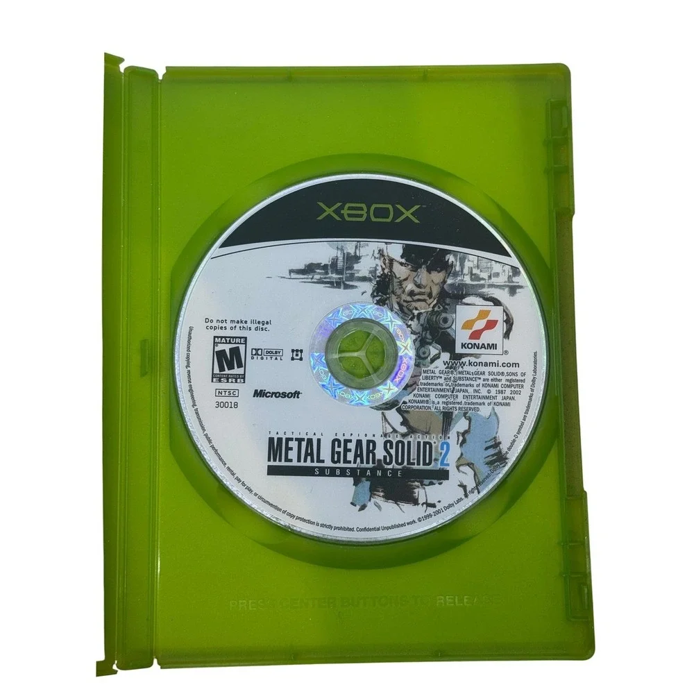 Metal Gear Solid 2 Substance Microsoft Xbox Game Konami Tactical Espionage